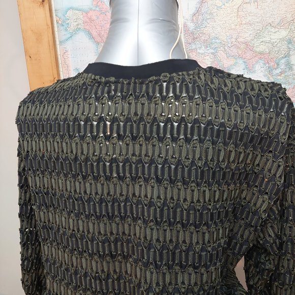 ZARA WB Collection Long-Sleeved Top blend of Army Green/Black Women's Small - Picture 4 of 12